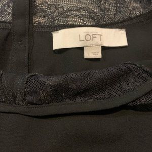 Black cap sleeve dress blouse by Ann Taylor.